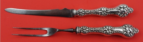 Steak Carving Set 2-pc - Old Orange Blossom by Alvin &frasl; Gorham - Sterling - With Monogram